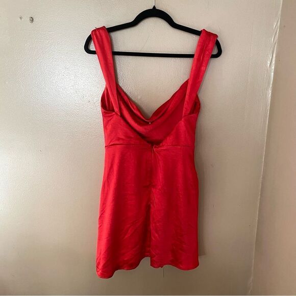 NWT Runaway The Label Havana dress red satin mini tank draped Revolve party M - Picture 10 of 10